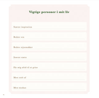 Boken om mitt liv - Berättelser ur ett liv, Fyll i dig bok