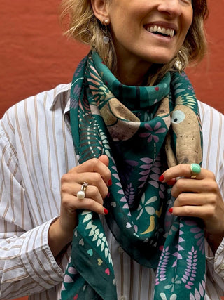 Bomuldstørklæde, Love Dove, Green