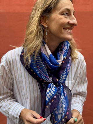 Bomuldstørklæde, Love Dove, Blue