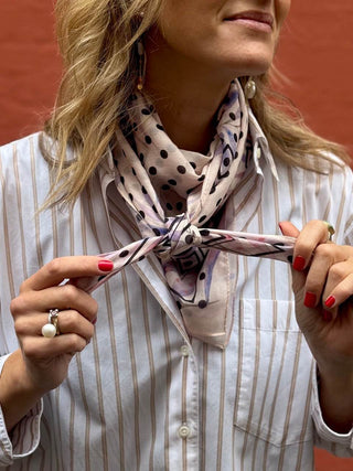 Bomuldstørklæde, Polka Palme, Peach