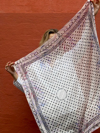 Bomuldstørklæde, Polka Palme, Peach