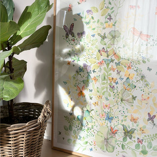 Affisch, Papillon, Grön trädgård