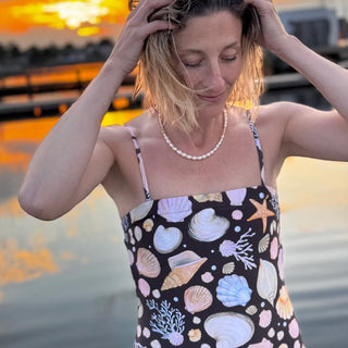 Baddräkt med avtagbara axelband, Rita Tube Swim, SeaShells