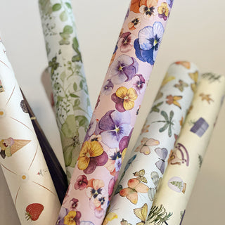 Presentpapper, 5 m, Pansy