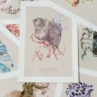 Affisch, stjärntecken, cancer