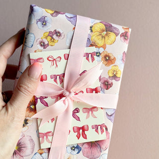 Presentpapper, 5 m, Pansy