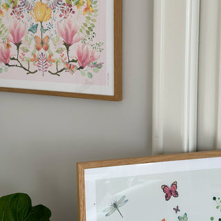 Affisch, Papillon, färgglad trädgård