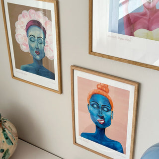 Affisch, känslor, vacker blå