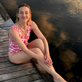 V-ringad baddräkt, Lucia Strap Swim, Poppy