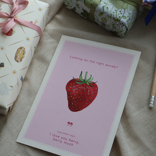 Kort, dansk, jordgubb