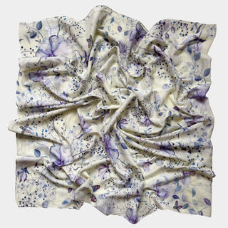 Botanic Lavender, Long Cotton Scarf