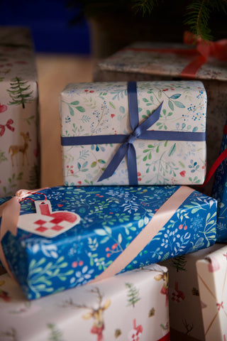 Gavepapir, 5 m, White Winter Leaf