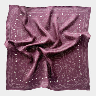 Iconic Wine, Small Silk Scarf