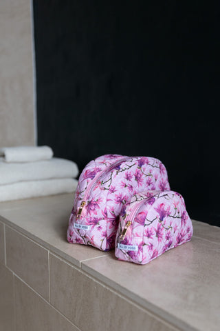 Quiltet Toilettaske, Pink Magnolia