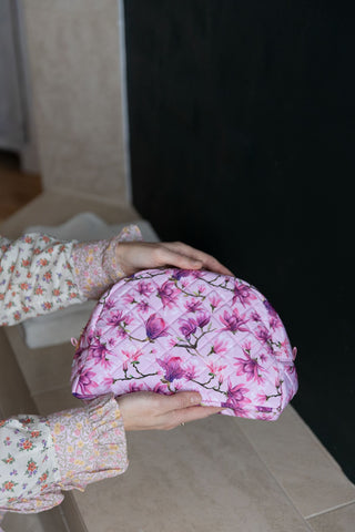Quiltet Toilettaske, Pink Magnolia