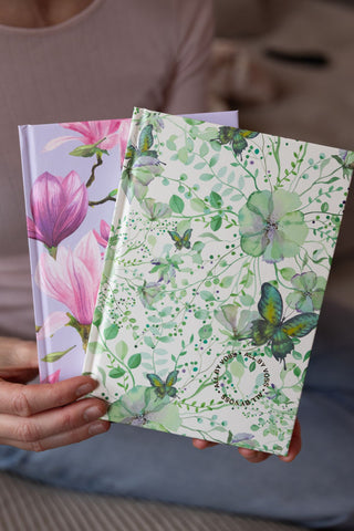 Notesbøger, 2-pak, Magnolia x Green Butterflies