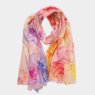 Rose Field, Long Cotton Scarf
