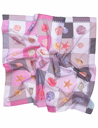 Sea Breeze Rose, Square Cotton Scarf