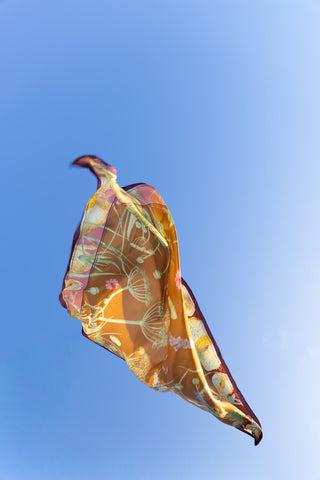 Wild Nature Caramel, Square Silk Scarf